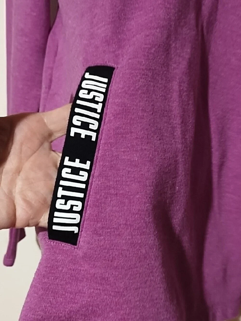 Justice Purple Long Sleeve Pullover with Logo Tape